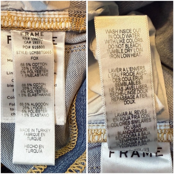 FRAME Denim Size 26 Le Crop Mini Boot Fox Blue Jeans Mid Rise Frayed Hi Lo Hem - Picture 10 of 16